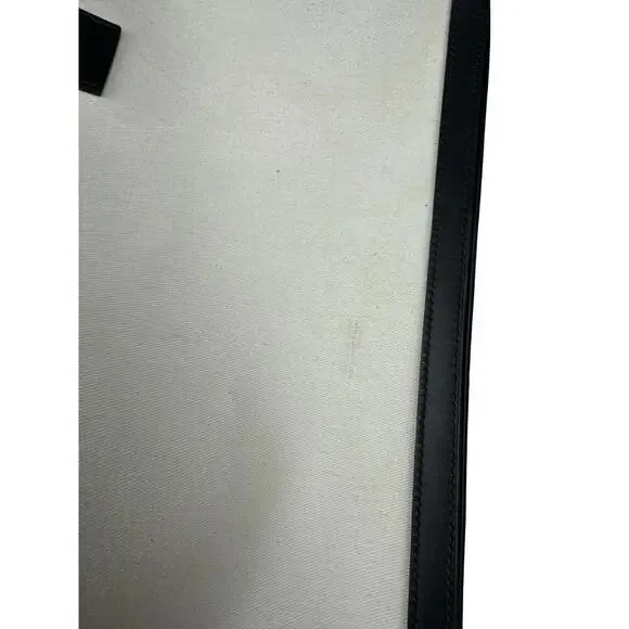 Peter Do Hinge Tote Bag Cotton Leather Trim Black White - Picture 9 of 9